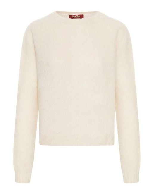 Max Mara White Crew Neck Sweater