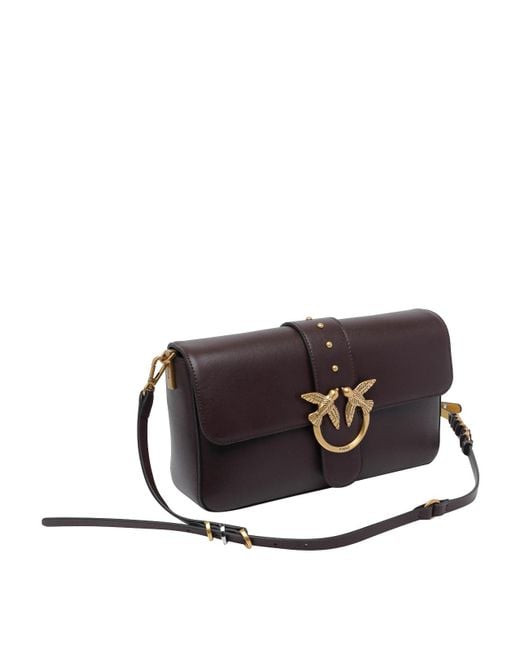 Pinko Black Love One Slouchy Crossbody Bag