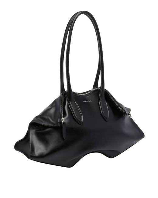 McQueen Black Manta Shoulder Bag