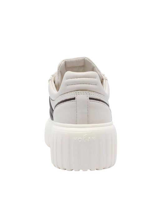 Hogan White H-Stripes Sneakers