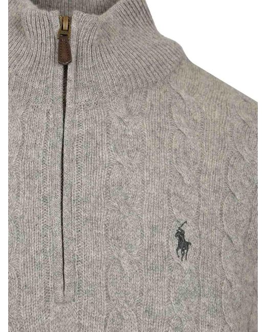 Polo Ralph Lauren Half-Zip Sweater in Grey for Men | Lyst UK
