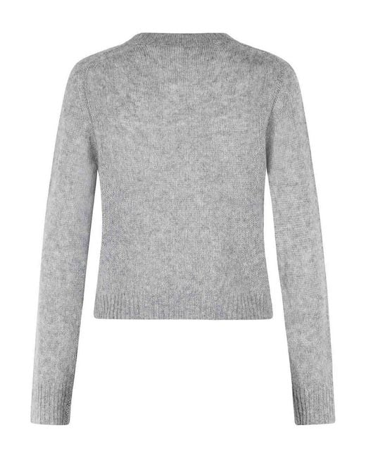 Lisa Yang Gray Solene' Cotton And Cashmere Sweater