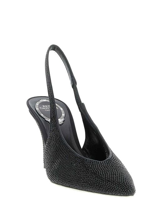 Rene Caovilla Black Jinny Slingback