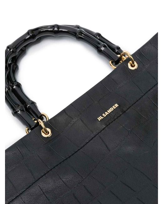 Jil Sander Black Bamboo Shopper Md