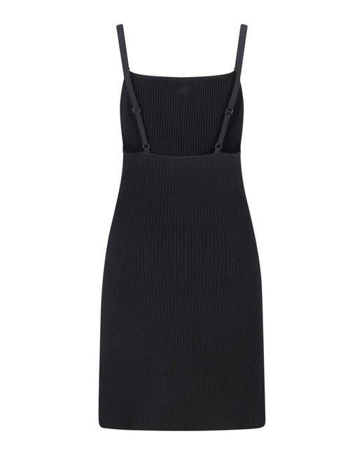 Courreges Black Mini Logo Dress