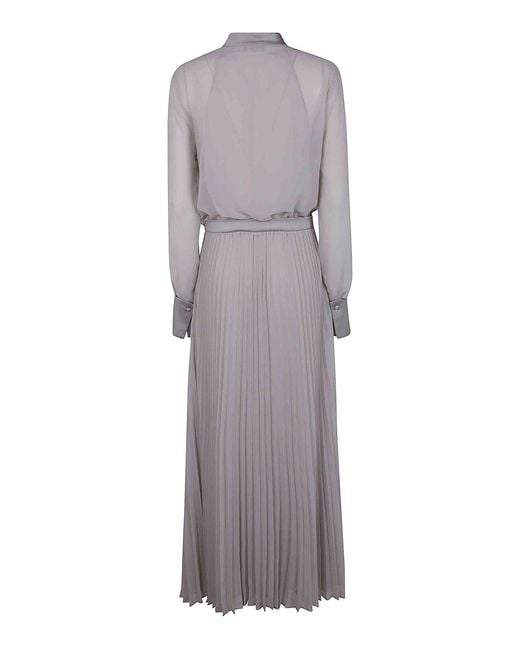 Emporio Armani Gray Bow Detail Maxi Dress