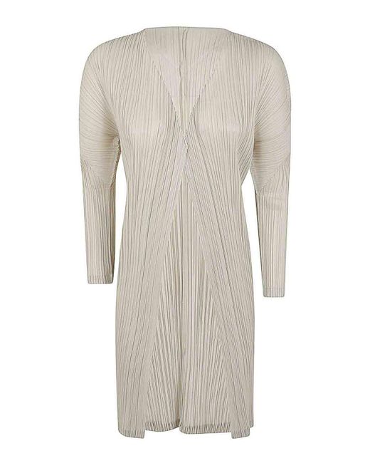 Pleats Please Issey Miyake White Monthly Colors Febraury Cardigan