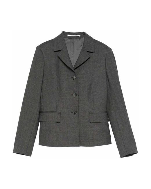 Tagliatore Gray Tailored Jacket With Notched Collar