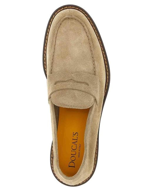 Doucal's Brown Suede Loafers for men