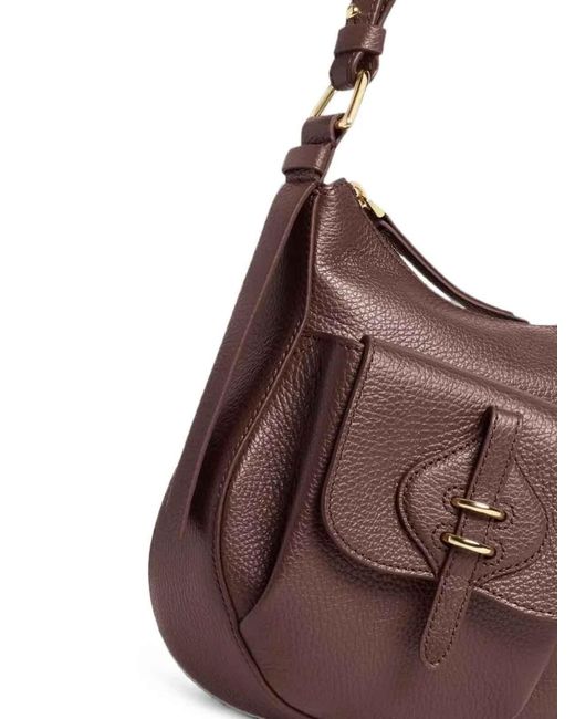 Coccinelle Brown Handbag Grained Leather Berry