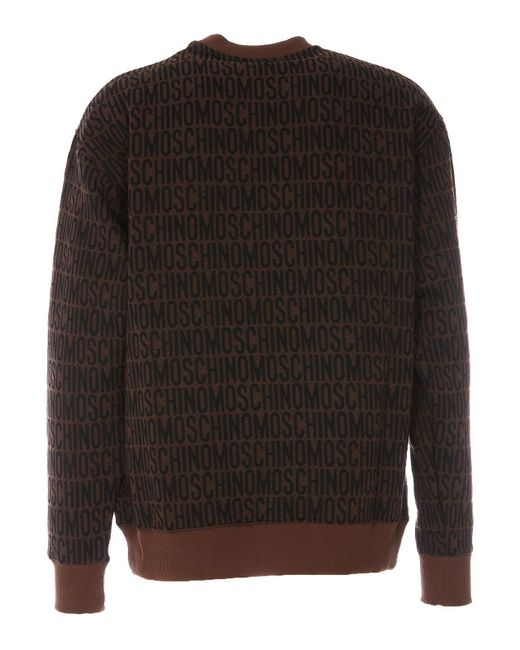 Moschino Black Monogram Crewneck for men