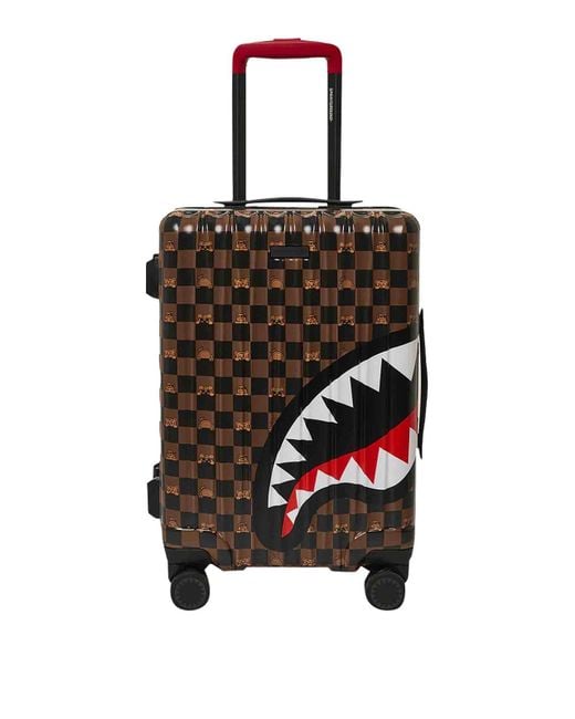 Sprayground Black Peeking Character Check Suitcase for men