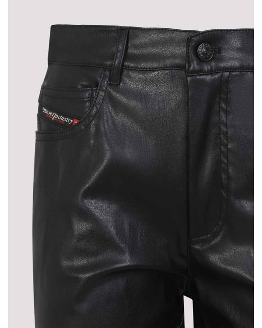 DIESEL Black P-Lain Eco Leather Pants