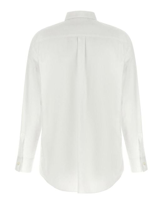Comme des Garçons White Crochet Pocket Shirt