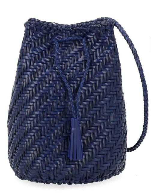 Dragon Diffusion Blue Pompom Double Jump Tan Bag