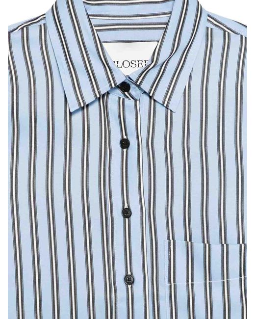 Closed Blue Cropped Shirt