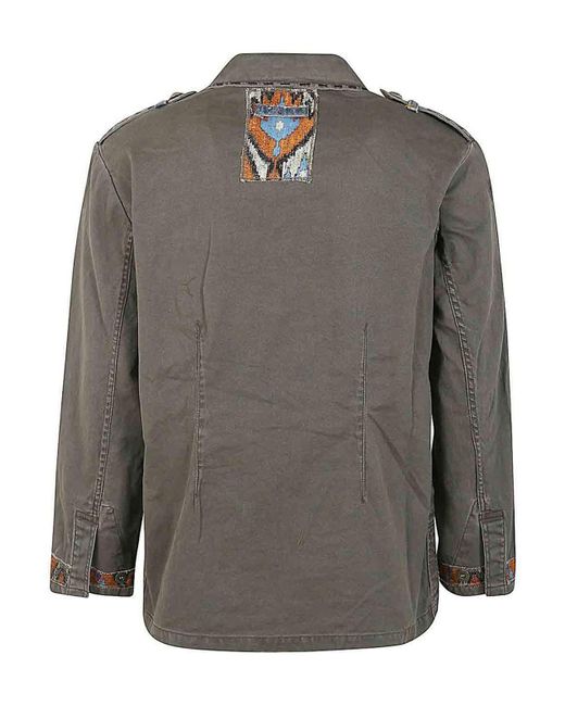 Bellini Gray Moleskine Denim Military Jacket for men