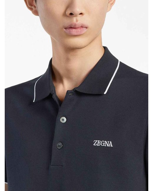 Zegna Blue Polo for men
