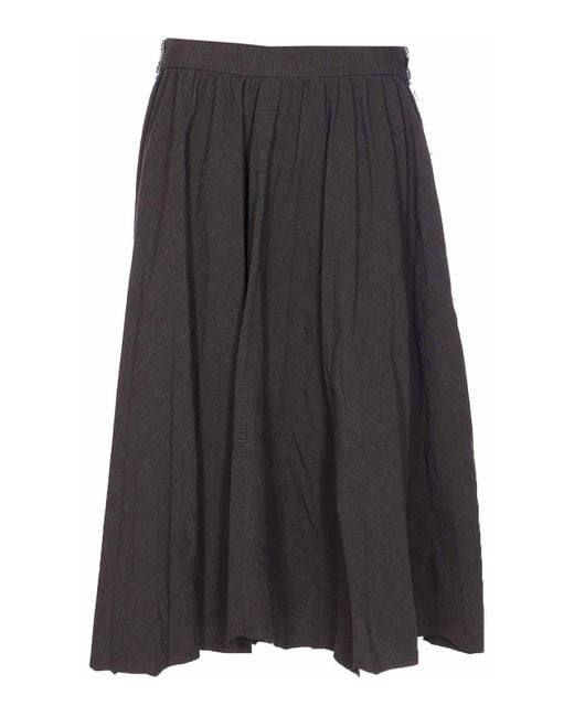 Balenciaga Gray Hybrid Pleated Skirt
