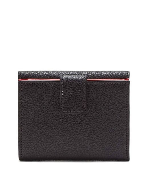 Ferragamo Black Gancini Grained Leather Compact Wallet