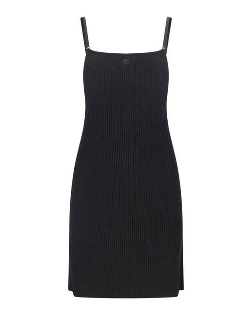 Courreges Black Mini Logo Dress