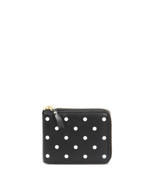 Comme des Garçons Black Polka Dot Printed Zip Around Wallet