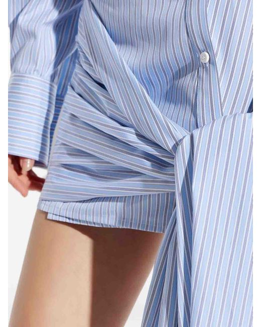 The Attico Blue Short Striped Dress