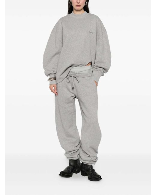 The Attico Gray Round Neck Sweatshirt