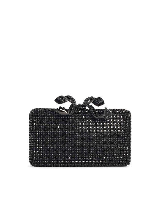 Self-Portrait Black Crystal Box Polyester Clutch