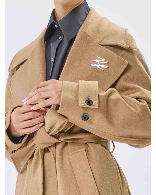 Karl Lagerfeld Natural Soft Wool Coat