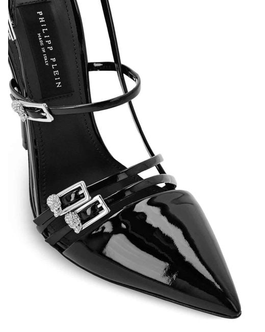 Philipp Plein Metallic Pumps With Back Strap And Buckle