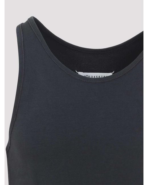 Maison Margiela Blue Cotton Tank Top for men
