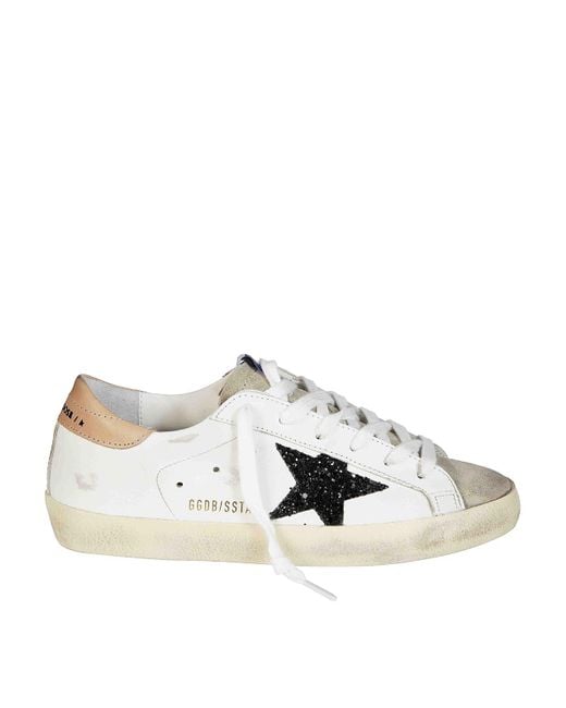 Golden Goose Deluxe Brand Gray Superstar Leathere Upper Glitter Star