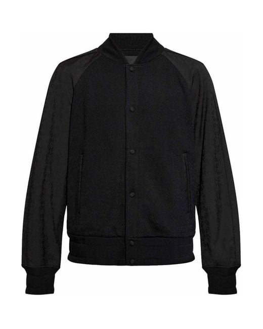 Givenchy Black Jacquard Wool Blend Knit Varsity Jacket for men