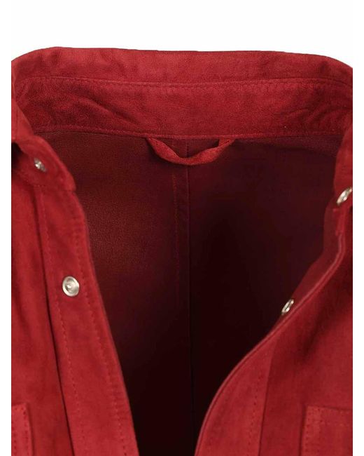 Barba Napoli Red Suede Shirt for men