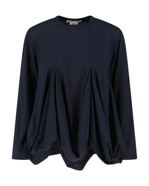 Comme des Garçons Blue Pleated Sweater