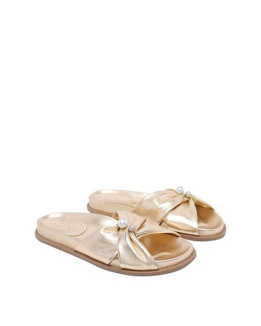 Jimmy Choo Metallic Rafi Flat Sandals