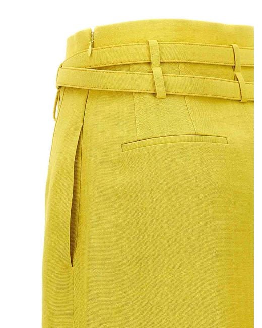 Jil Sander Yellow Skirt Viscose Blend Side Zip