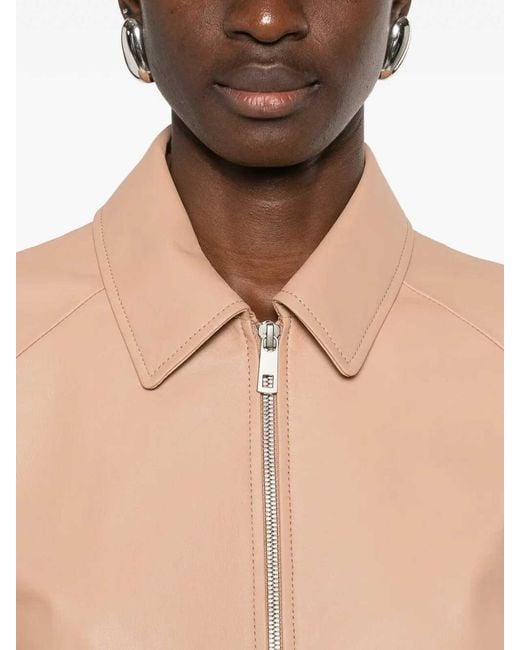 Desa Nineteenseventytwo Natural Leather Raglan Bomber Jacket