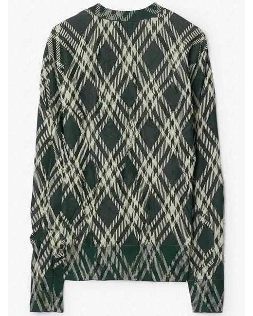 Burberry Green Jersey Check for men