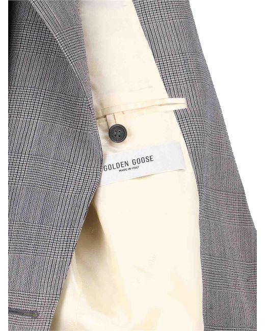 Golden Goose Deluxe Brand Gray Single-Breasted Crystal Blazer