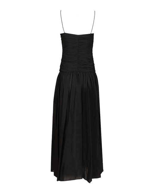 Matteau Black Gathered Drop Waist Dress