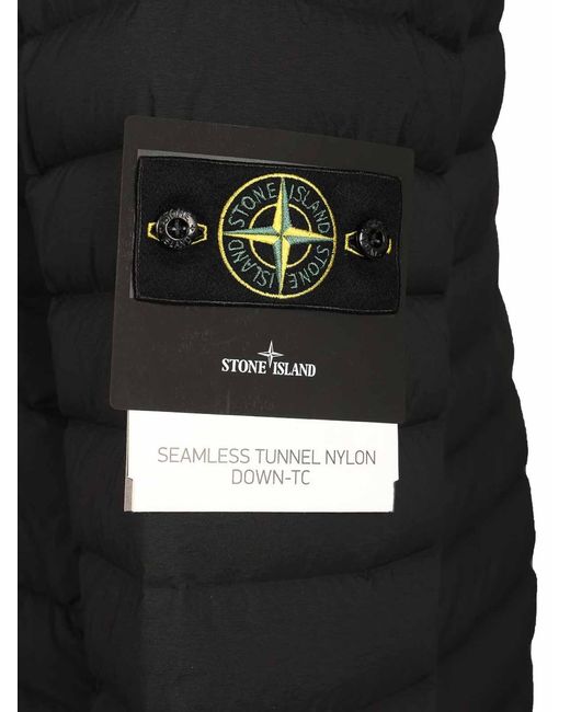 Stone Island Black Hooded Down Jacket for men
