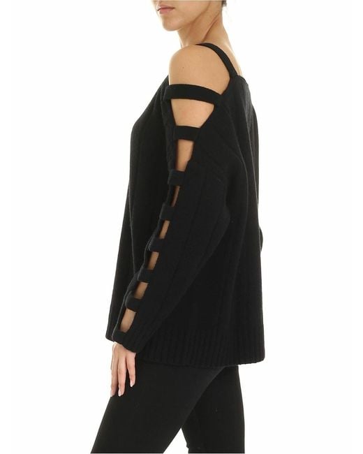 McQ Alexander McQueen Black Eyelets Pullover