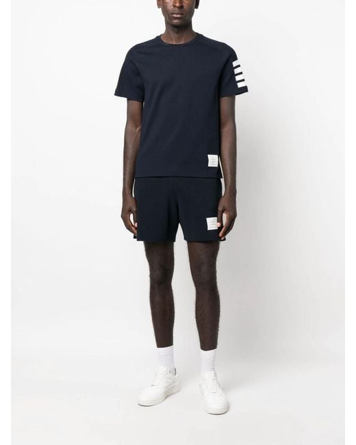 Thom Browne Blue 4-Bar Short-Sleeve T-Shirt for men