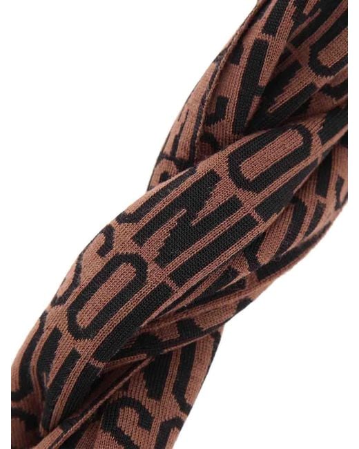 Moschino Brown Logo Scarf