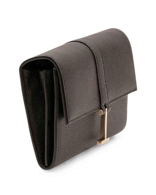 Tom Ford Black Grain Leather Wallet On Strap