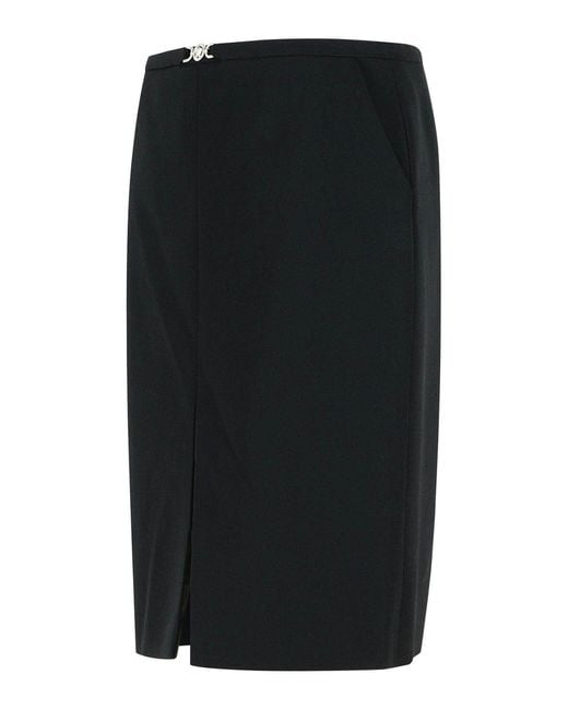 Versace Black Virgin Wool Skirt