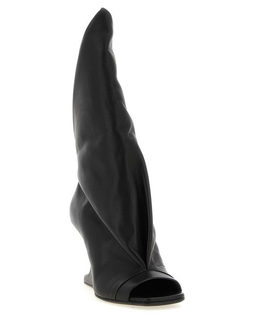 Rick Owens Black Cantilever 8 Strutter Sandals