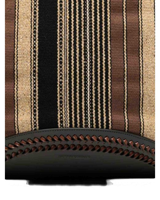 Emporio Armani Black Striped Tote Bag for men